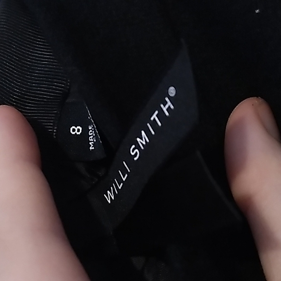 Willi‎ Smith Wool Blend Fabric Skirt Black Size 8 Zip Up Back With Button - Picture 3 of 4